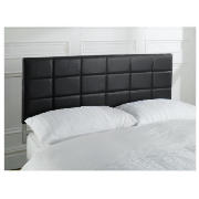 Clifton Double Headboard, Black Faux Leather