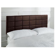 Clifton Double Headboard, Brown Faux Leather