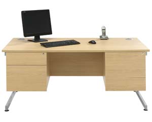 double pedestal rectangular desk