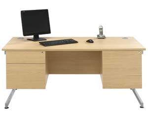 Clio double pedestal rectangular desk