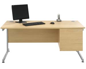 Clio single pedestal rectangular desk