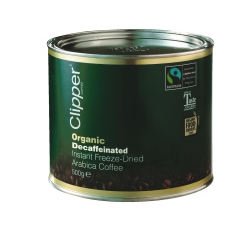 Clipper Fairtrade Organic Decaf Coffee 500g Tin