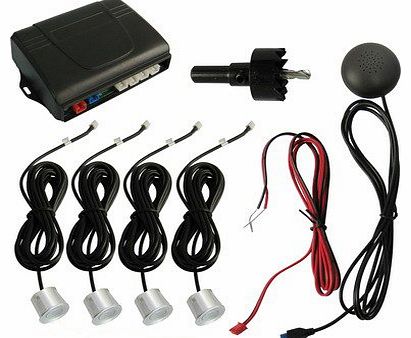 Clixsy Car Rear Parking Sensor Buzzer (Silver Reversing sensors)