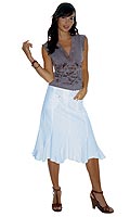 Womens Linen Panel Skirt