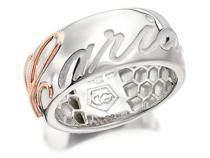 Clogau 9ct Rose Gold And Silver Cariad Club Ring