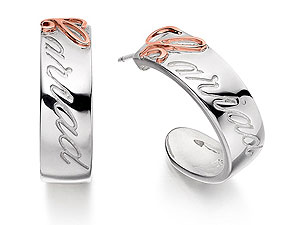 Clogau 9ct Rose Gold And Silver Cariad Half Hoop