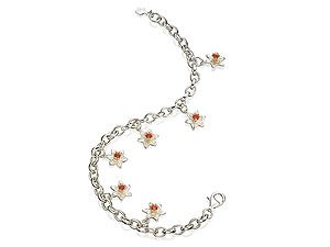 9ct Rose Gold And Silver Daffodil Charm