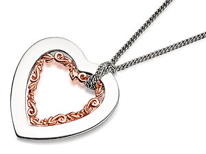 Clogau 9ct Rose Gold And Silver Heart Pendant