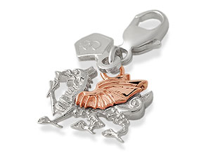 Clogau 9ct Rose Gold And Silver Welsh Dragon