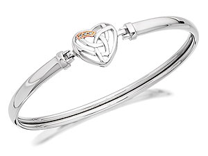 Clogau Silver And 9ct Rose Gold Diamond Heart
