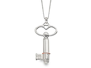 Clogau Silver And 9ct Rose Gold Keynotes Pendant