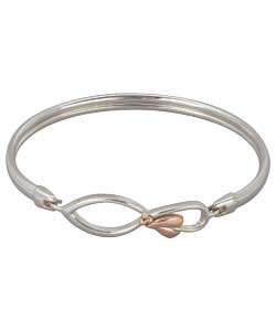 Sterling Silver and 9ct Rose Gold Bangle