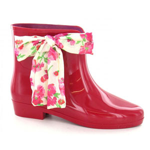 Cloggs Side Tie Wellington - Red