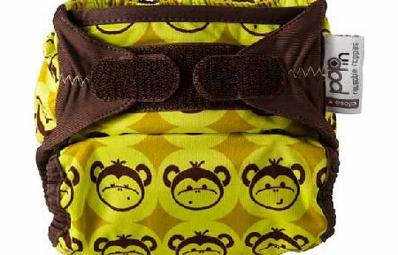 Close Pop-In Single Reusable Monkey Print Nappy