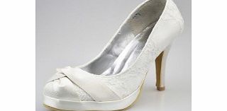 CLOSED Toe Platform Pumps Lace Stiletto Heel