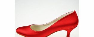 CLOSED Toe Pumps Satin Kitten Heel Spool Heel