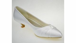 CLOSED Toe Pumps Satin Low Heel Chunky Heel