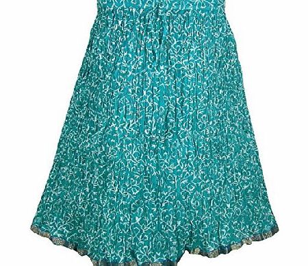 ClothesnCraft Womens Cotton Skirt Designer Spring Summer India Clothing (Green)
