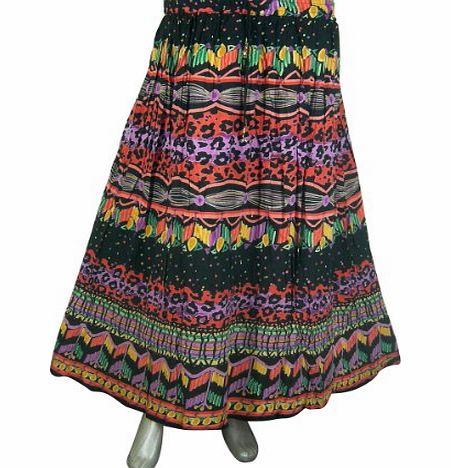 ClothesnCraft Womens Rayon Skirt Designer Spring Summer India Clothing (Multicolor)