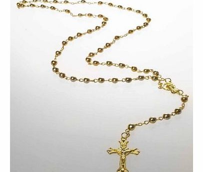 Cloud 9 Fluorescent Cross Necklace Rosary Crucifix Neon Necklaces Jewellery (Metal - Gold)