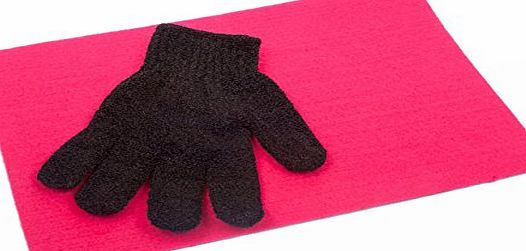 Heat Proof Heat Resistant Protection Glove & Heatproof Mat For Hair Straighteners/Wands Tongs Gorgerous Black