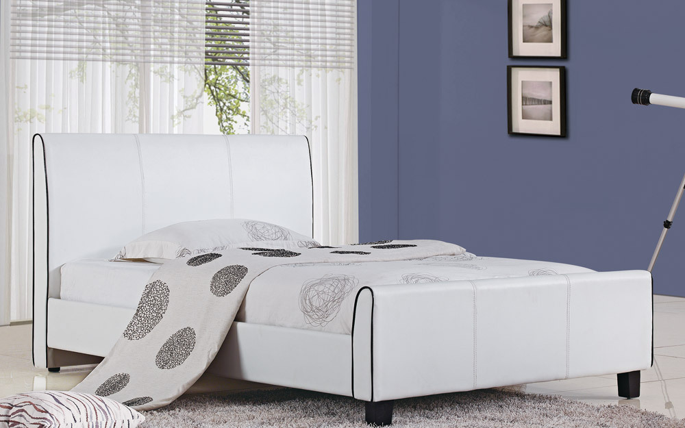 Ravenna Faux Leather Bedstead, Double,
