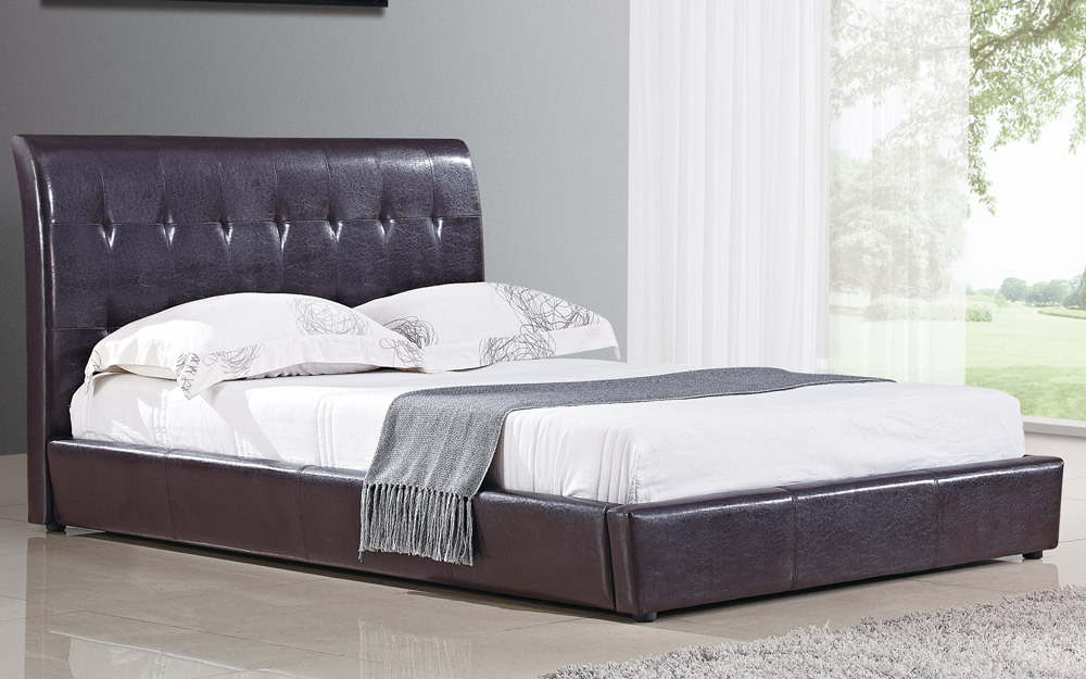 Siena Faux Leather Bedstead, Double,