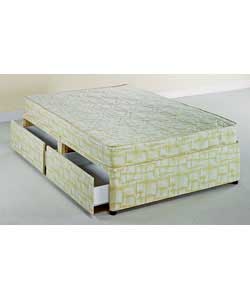 cloud Nine Riga King Size Divan Medium Mattress - 4 Drawers