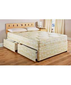 cloud Nine Riga King Size Divan Tufted Trizone - 4 Drawers