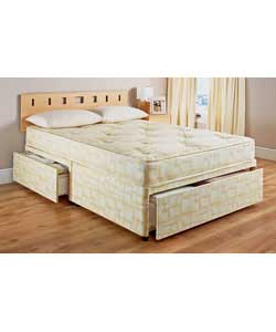 cloud Nine Riga King Size Divan Tufted Trizone 2/End Drawer