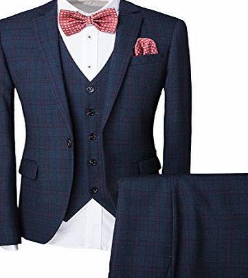 Cloud Style Mens One-Button Designer Luxurious Suits Plaid Tuxedos 3-Piece Set Wedding Prom Party