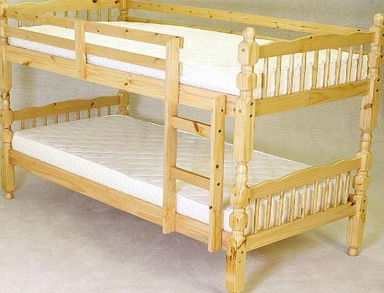 CloudSeller  Milano Bunk Bed Single Pine Frame Only: Splits into 2 Beds