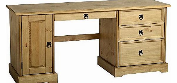 Corona Computer Desk in Distressed Waxed Pine