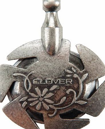 Clover Yarn Cutter Pendant Antique, Silver