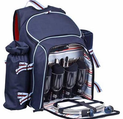 Picnic Backpack with Bottle Holder and