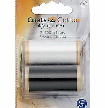 Coats Craft Coats Cotton Thread, 2x 100m, 10001