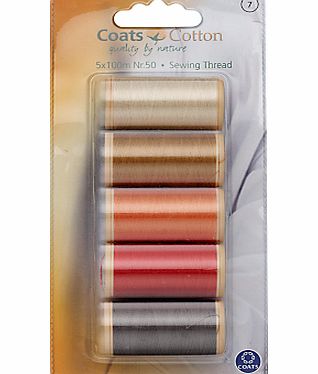Coats Craft Coats Cotton Thread, Nr. 50, Brown/Orange/Red