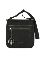 Coccinelle Black Logoed Canvas Square Shoulder Bag