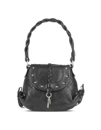 Black Quilted Goatskin Evening Shoulder Bag