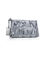 Coccinelle Goodie Bag - Pleated Patent Canvas Clutch Bag
