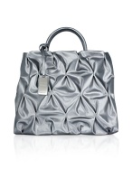 Coccinelle Goodie Bag - Pleated Patent Canvas Double Handle