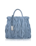 Goodie Bag - Pleated Suede and Leather Large