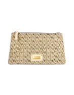 Coccinelle Logoed Beige Zippered Large Beauty Case
