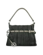 Coccinelle Slice Pony - Black Pony Hair Leather Hobo Bag
