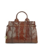Coccinelle Slice Print - Croco Stamped Leather Large Tote Bag