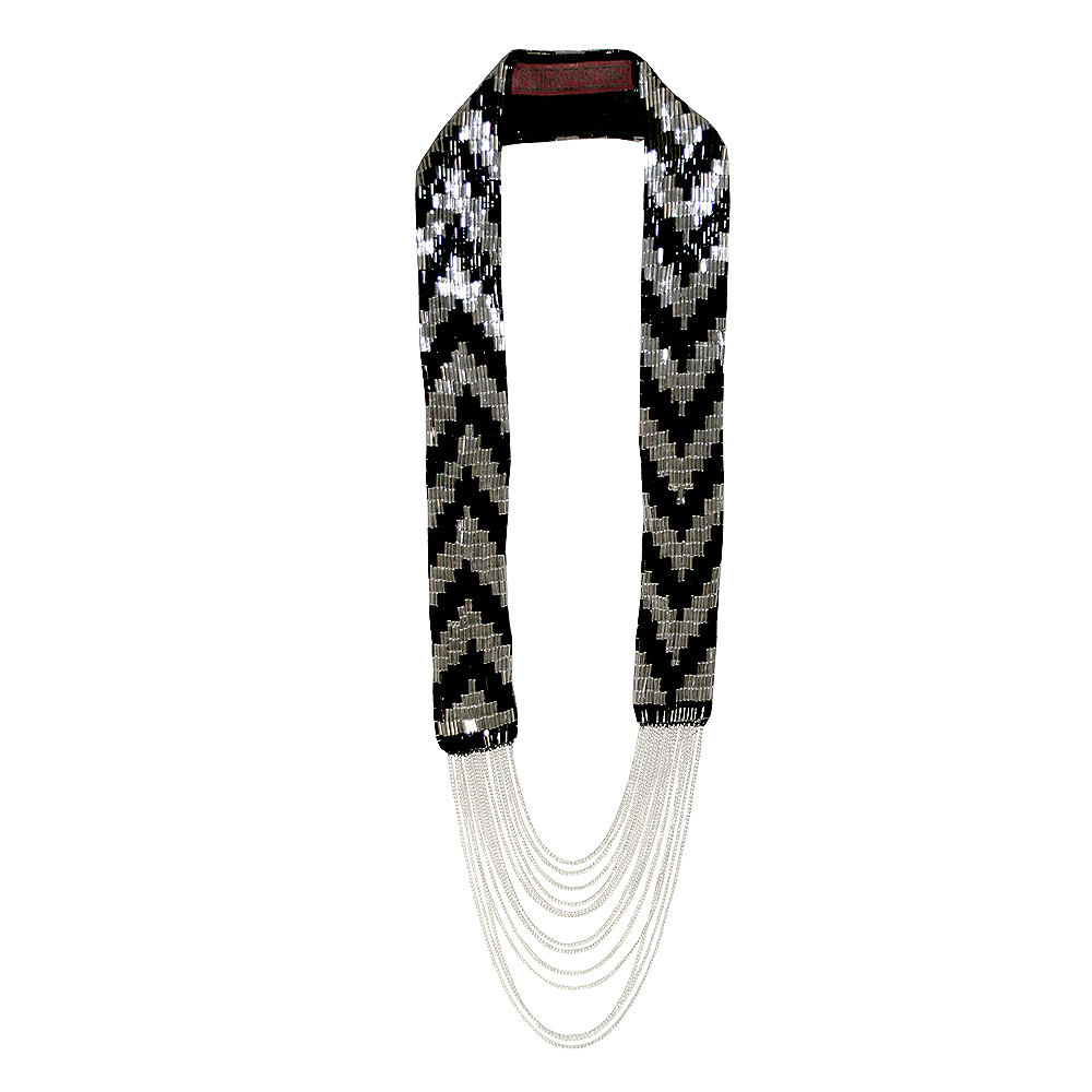 Necklace - Black and Silver