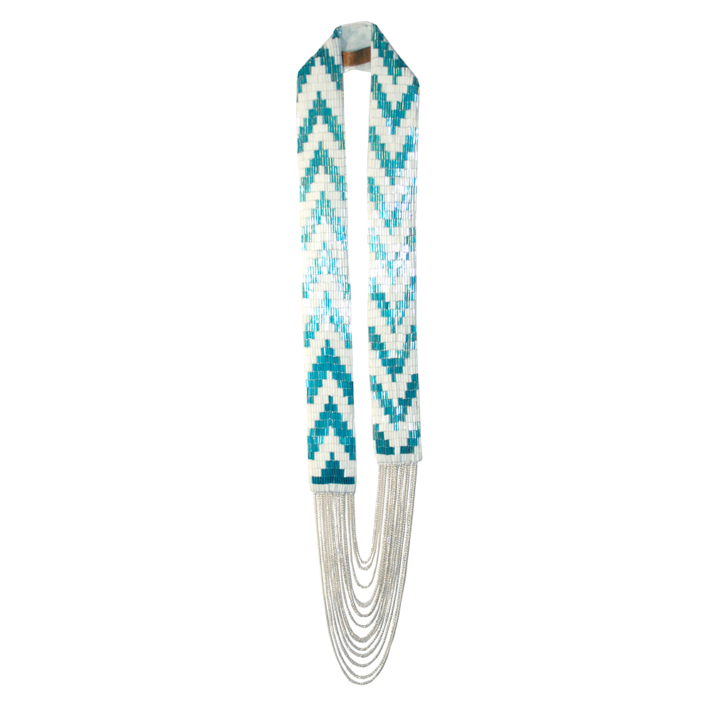 Necklace - Turquoise and White