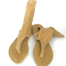 Beige Bahia Elastic Thong Sandal
