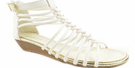 COCONEL White Wedge Sandal