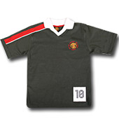 Cohen and Wilks Manchester United Boys Short Sleeve V-Neck Top with Collar - Charcoal.